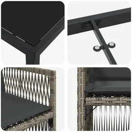 vidaXL Garten Essgruppe 5 pcs Grau Poly Rattan