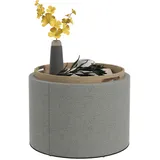 furnicato Polsterhocker Leinen 56 x 42 x 56 cm Grau