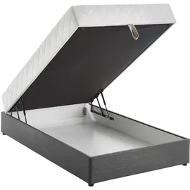 Atlantic Home Collection Boxbett "BELINA", grau (anthrazit), B:140cm L:200cm, 100% PES, ATLANTIC HOME COLLECTION, Komplettbetten, mit Taschenfederkernmatratze und geräumigem Bettkasten