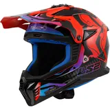 LS2 Fast II Wash Motocross Helm, schwarz-rot-blau, Größe L