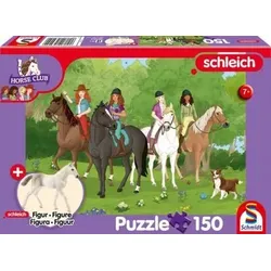 SCHMIDT SPIELE 56464 Kinderpuzzle 150 Teile SCHLEICH® HORSE CLUB + Holsteiner Fohlen Figur