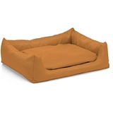 Juelle Hundebett aus Kunstleder, Hundebett für kleine Hunde Flauschiges Hundekissen, Sofa Rex S-XXL (70x50 cm, Sonnenbeige)