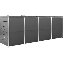 vidaXL Mülltonnenbox für 4 Tonnen 276,5 x 77,5 x 115,5 cm anthrazit