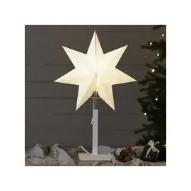 Star Trading Weihnachtsstern Karo 52 cm Weiß