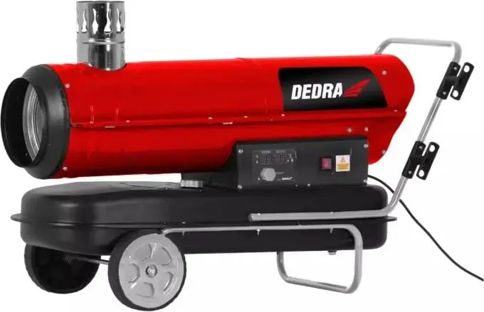 Dedra 50-kW-Ölheizung mit Kamin (DED9956TK), Heizkörper, Rot, Schwarz