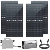 EPP.Solar Balkonkraftwerk 2000W Balkonkraftwerk mit Speicher Komplettset Bifazial Solaranlage, (Anker SOLIX Solarbank E1600 Solarspeicher Plug & Play), Deye WLAN Wechselrichter 2000W drosselbar auf 800W/600W schwarz