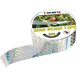 kokmeya Reflektierendes Blitzband für Vögel, doppelseitiges Band, schreckt Vögel ab, vogelschreck,für Haus, Garten, Hof, Obstgarten, Terrasse, Outdoor, 80 m x 1