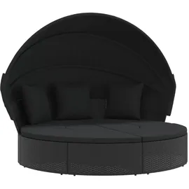 vidaXL Outdoor-Loungebett 200 x 150 x 150 cm Schwarz