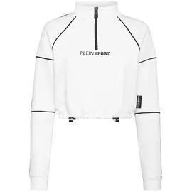 Plein Sport Funktionsjacke Cropped Sweatjacke mit, Wei?, XL