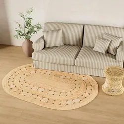 Morgenland Sisalteppich - Darcia - natur - 160 x 90 cm - oval