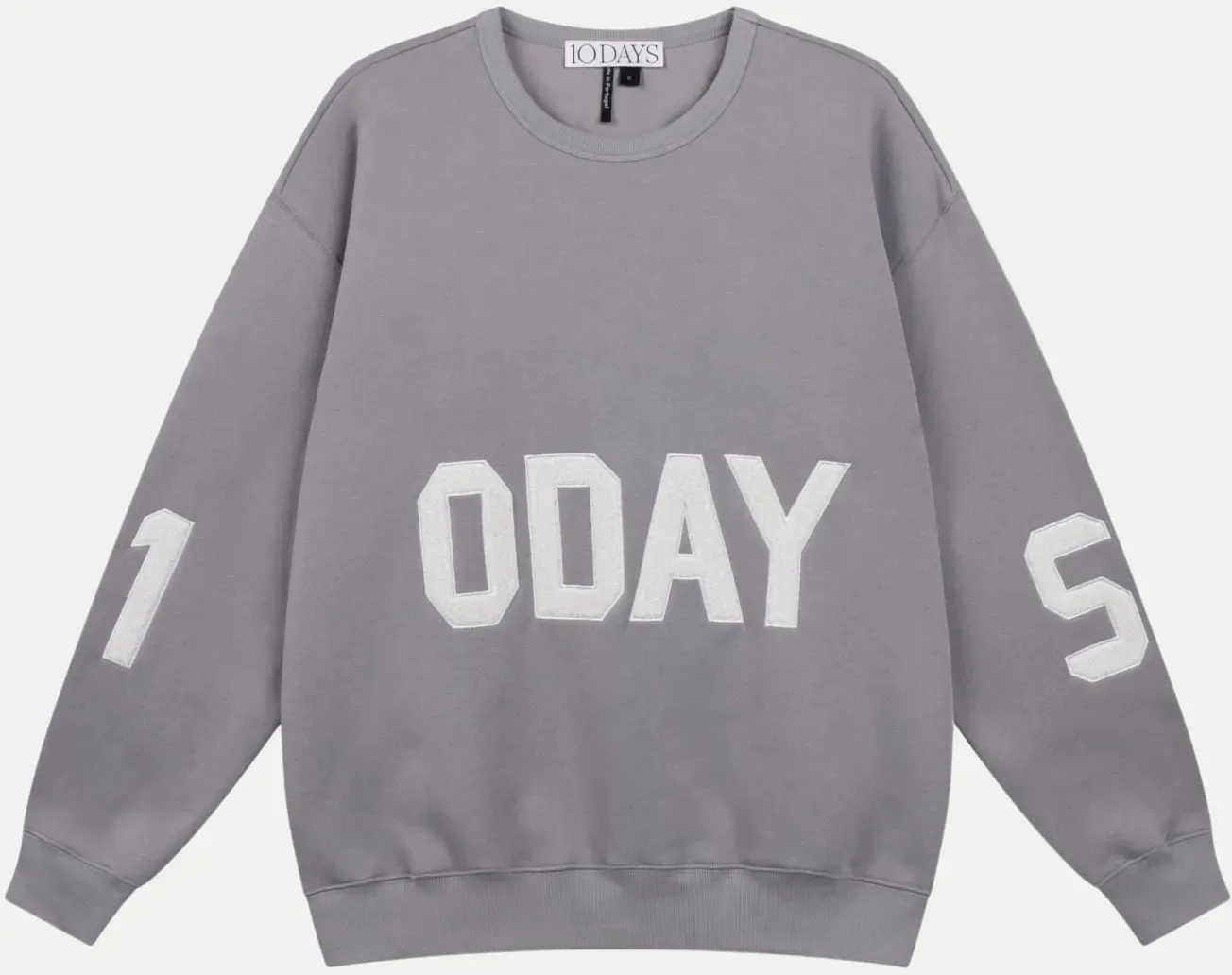 Oversized Sweater mit Logo Grau M