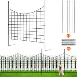 VEVOR 5er-Set Dekorativer Gartenzaun 75x93cm Metallzaun aus Kohlenstoffstahl Steckzaun 6,38cm Spike-Abstand Hundezaun Gitterzaun Beetzaun Zaun Metall Zaunelementen inkl. Befestigungsmaterial