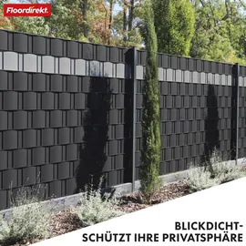 casa pura Sichtschutzstreifen 19 x 350 cm Anthrazit PVC