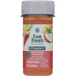 LiveFresh Kaltgepresster Shot - Ingwer Sturm Getränk 16x60 ml