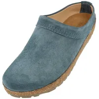 Haflinger Haflinger Malmö Lederclog Unisex mit Korkfußbett und Gummisohle Hausschuh blau 45 EU