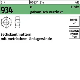 F. REYHER Nchfg. GmbH & Co. KG Sechskantmutter DIN 934 links M12 -LH 8 100 Stück