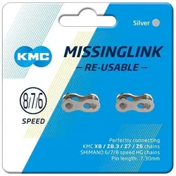 KMC MissingLink 7/8R EPT Fahrradschloss 7,3 mm Silber EINHEITSGRÖSSE