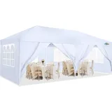 COBIZI 3x6 Pavillon,Faltpavillon 3x6 Wasserdicht Stabil mit 6 Seitenwänden, Upgrade-Hochdach und Tragetasche, Outdoor Pop Up Gartenpavillon Partyzelt für Garten, Party, Festival, Hochzeit, UV50+