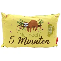 Dekohelden24 Faultier Kissen mit Bezug aus 100% Baumwolle, L/B/H: