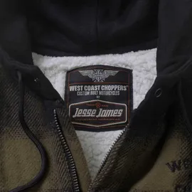 West Coast Choppers Hell Bent Flannel Jacke olive/schwarz S