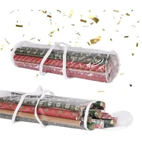Relaxdays Geschenkpapier Aufbewahrung, 2er Set, Reißverschluss, Griffe, HxD: 79x22