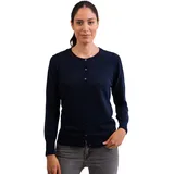 CASH-MERE.CH Strickjacke Rundhalsausschnitt Blau S