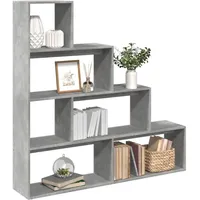 vidaXL Bücherregal 4 Etagen 29 x 143,5 x 143,5 cm Betongrau