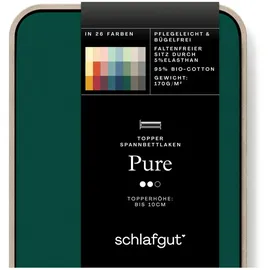 schlafgut Pure Topper Baumwolle 120 x 200 - 130 x 220 cm green deep