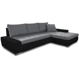 silape Sofnet Ecksofa Schwarz, Grau, Textil, 5-Sitzer, Ottomane rechts,Rechteckig, 266x184 cm, Wohnzimmer, Sofas - Couches, Wohnlandschaften, Ecksofas