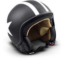 Soxon® SP-301 Star „Black“ · Jet-Helm · Motorrad-Helm Roller-Helm Scooter-Helm Moped Mofa-Helm Chopper Retro Vespa Vintage Pilot Biker Helmet Brille · ECE 22.05 Schnellverschluss Tasche M (57-58cm)