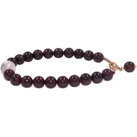 FIRETTI Charm-Armband mit Edelsteinen aus Silber 925 und Silikon goldfarben/rot 20