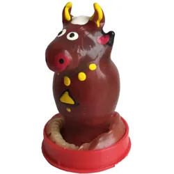 Scherzkondom «Stier» – handbemalt, kraftvolles Tiermotiv (1 Stück) 1 St