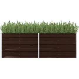 vidaXL Garten-Hochbeet verzinkter Stahl rechteckig 240 x 80 x 77 cm Braun