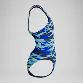 Speedo Hyperboom Print Medalist Badeanzug Blau 152