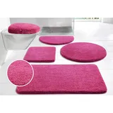 my home Badematte Merida, Badvorleger, Badezimmer Teppich, Höhe 32 mm, rutschhemmend beschichtet, fußbodenheizungsgeeignet, schnell trocknend, strapazierfähig, Kunstfaser, rund, Badteppich, Uni Farben, rechteckig, rund & als 2-tlg. Set erhältlich rosa rund | Ø 100 cm x 32 mm