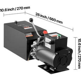 Vevor Hydraulikpumpe AC 220 V, 15 Qt einfachwirkend, 6,3 L/min Ölfluss, max. Förderdruck 22 MPa