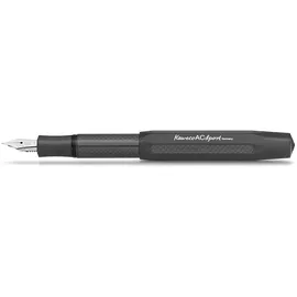 KAWECO AC SPORT Füllhalter Black I Premium Füllfederhalter aus Aluminium und Carbon für Tintenpatronen mit hochwertiger Stahlfeder I Füller 13 cm in Schwarz I Federbreite: M (Medium)