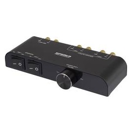 SpeaKa Professional 2 Port Lautsprecher-Umschalter integrierter Lautstärkeregler Schwarz