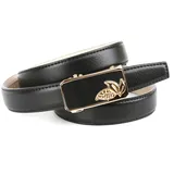 Anthoni Crown Damengürtel Leder schwarz 90