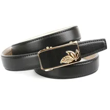 Anthoni Crown Damengürtel Leder schwarz 90