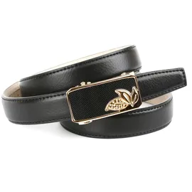 Anthoni Crown Damengürtel Leder schwarz 90
