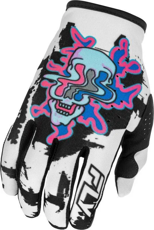 Fly Racing Lite Warp Special Edition Handschuhe Weiss Blau Rosa - 3XL