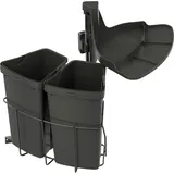kuekom Abfallcenter Nr. 2 Schwenkeimer 2x 9 Liter anthrazit | Grau