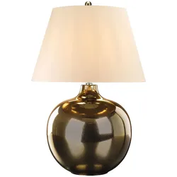Ottoman 1-flammige Tischlampe - Schirm in Elfenbein - Bronze Metallic, Schirm in Elfenbein