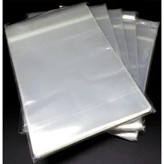 5 x 100 Docsmagic.de DIN A4 Magazine Bags 216 x 297 + 38 mm - 8.5 x 11-2 Mil - Hüllen mit Lasche - Wiederverschließbar