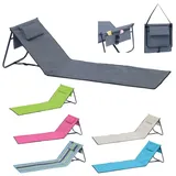 Mojawo Strandliege Strandmatte faltbar L152xB51xH41cm-MSM07-Beige-var