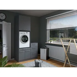 laundreezy Mehrzweckschrank-Set 118 x 238 x 68 cm Grau