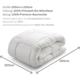 woodek Bettdecke, Weiß, Textil, Rechteckig, 200x200 cm, Oeko-Tex® Standard 100, Schlaftextilien, Bettdecken