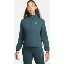 NIKE Damen Sweatshirt W NKCT DF FLC HERITAGE TOP, DEEP JUNGLE/DEEP JUNGLE, S
