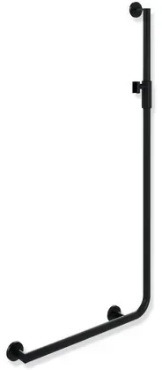 HEWI System 900 Winkelgriff  mit Magnet-Brausehalter, 1250 x 600mm - schwarz matt